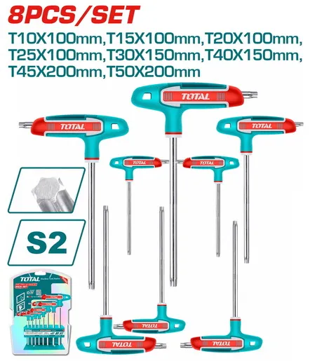 TOTAL 8-delni set torex sa T-ručkom THHW80836