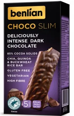 BAR BEZ GLUTENA CHOCO SLIM KAKAO 85% BENLIAN 80G