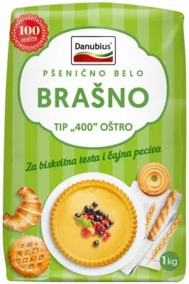 BRAŠNO PŠENIČNO TIP-400 OŠTRO DANUBIUS 1KG