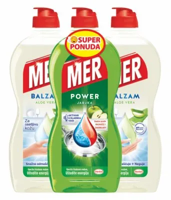 DETERDŽENT ZA SUĐE APPLE+2 ALOE VERA MER 3X450ML