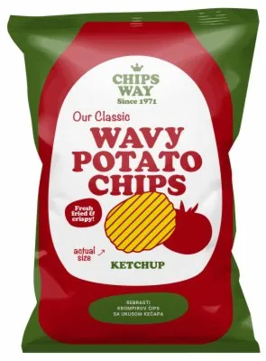 ČIPS REBRASTI KEČAP CHIPS WAY 150G