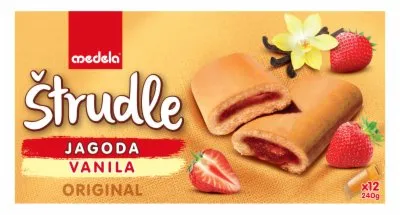 ŠTRUDLA JAGODA VANILA MEDELA 240G