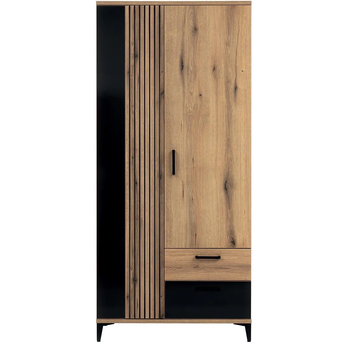 Aris  2d ormar As10  88,5x54,5x194 Hrast/Crna