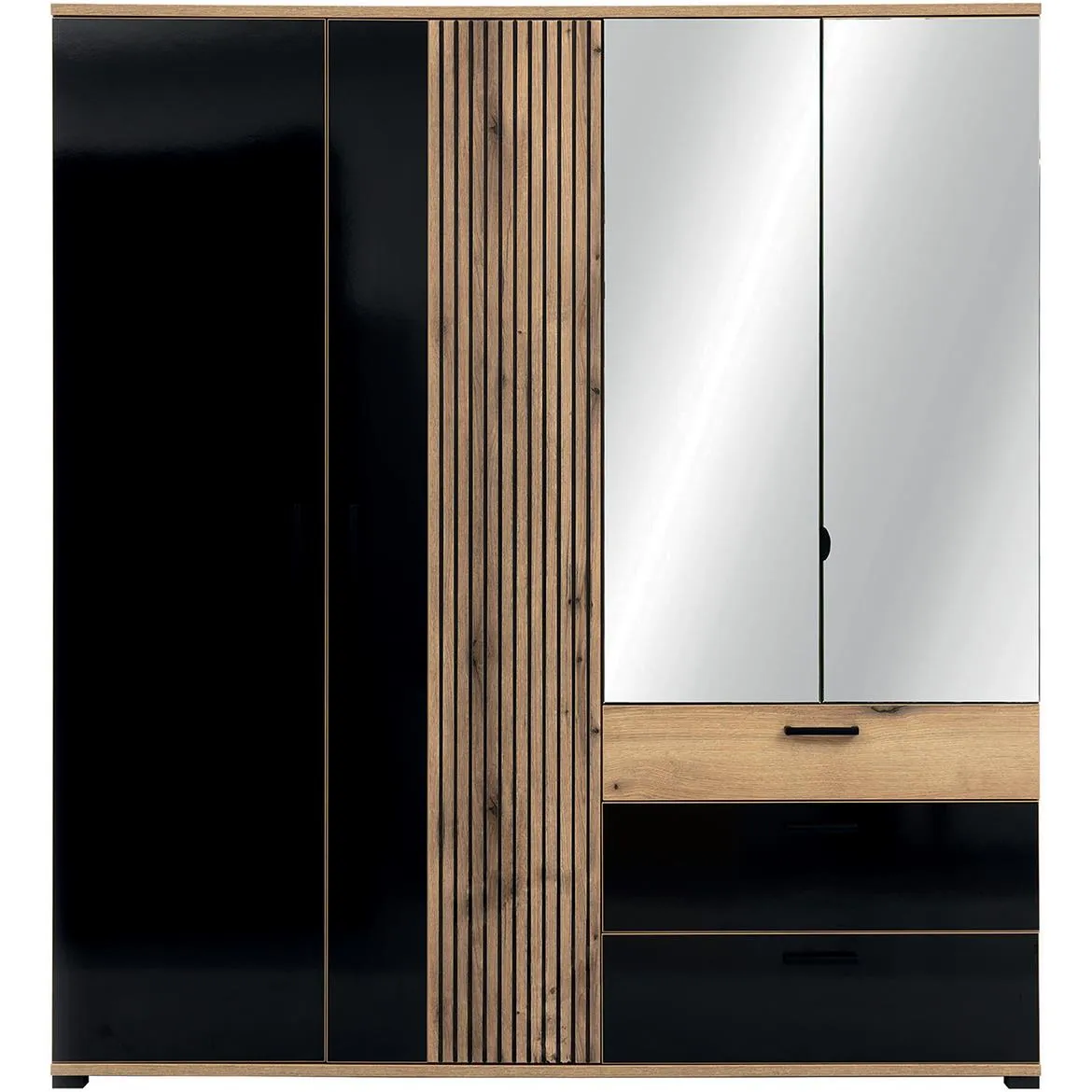 Aris As11 Ormar 4d 187,5x54,5x205,5 Hrast/Crna