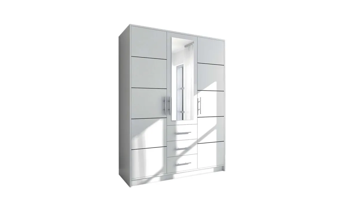 Bollate ormar 3 vrata + 3 fioke 150x200x58 cm bela