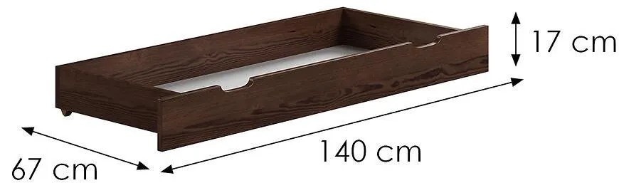 Deda Mraz fioka 67x140x17 cm orah