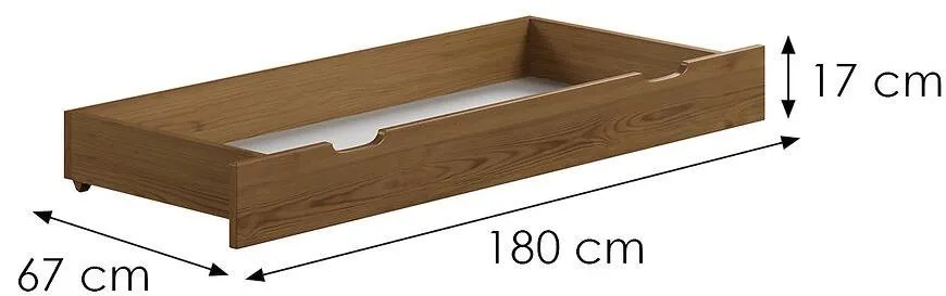 Deda Mraz fioka 67x180x17 cm  hrast