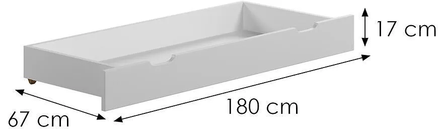 Deda Mraz ladica  67x180x17 cm bela
