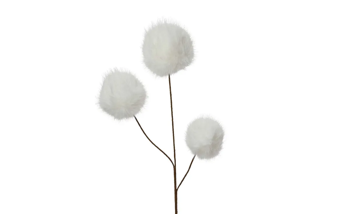 Dekorativna grana white fluffy fur 70 cm