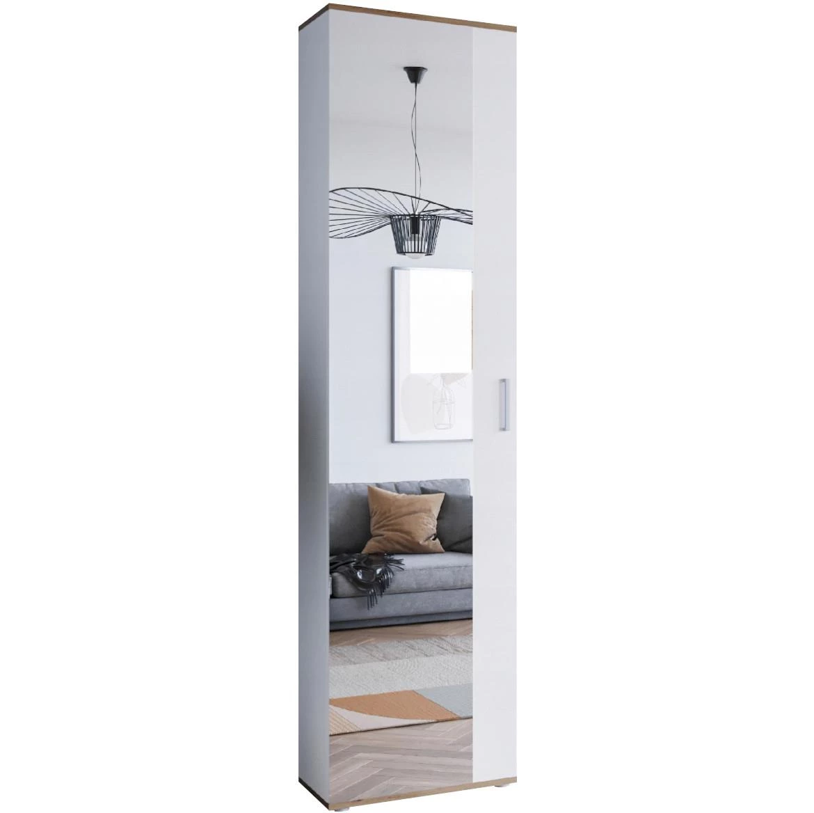 Justus ormar 1 vrata 48,5x30x195 cm beli/natur