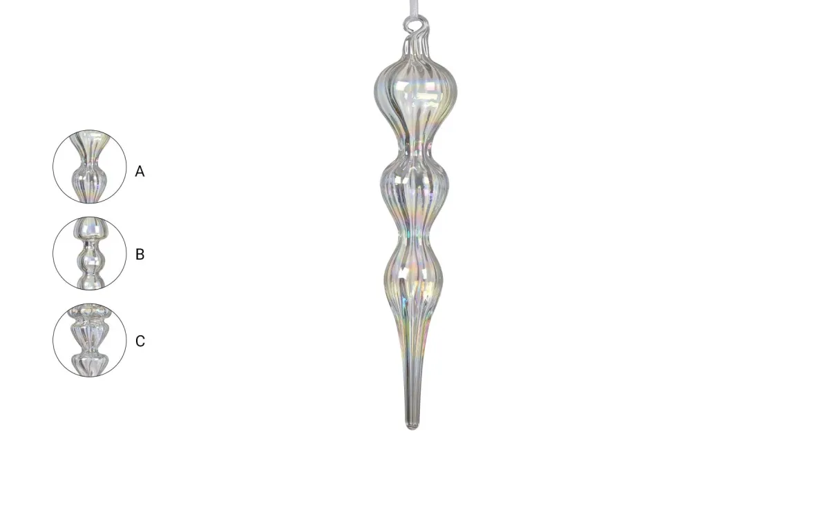 Staklena dekoracija iris transparent sort 3