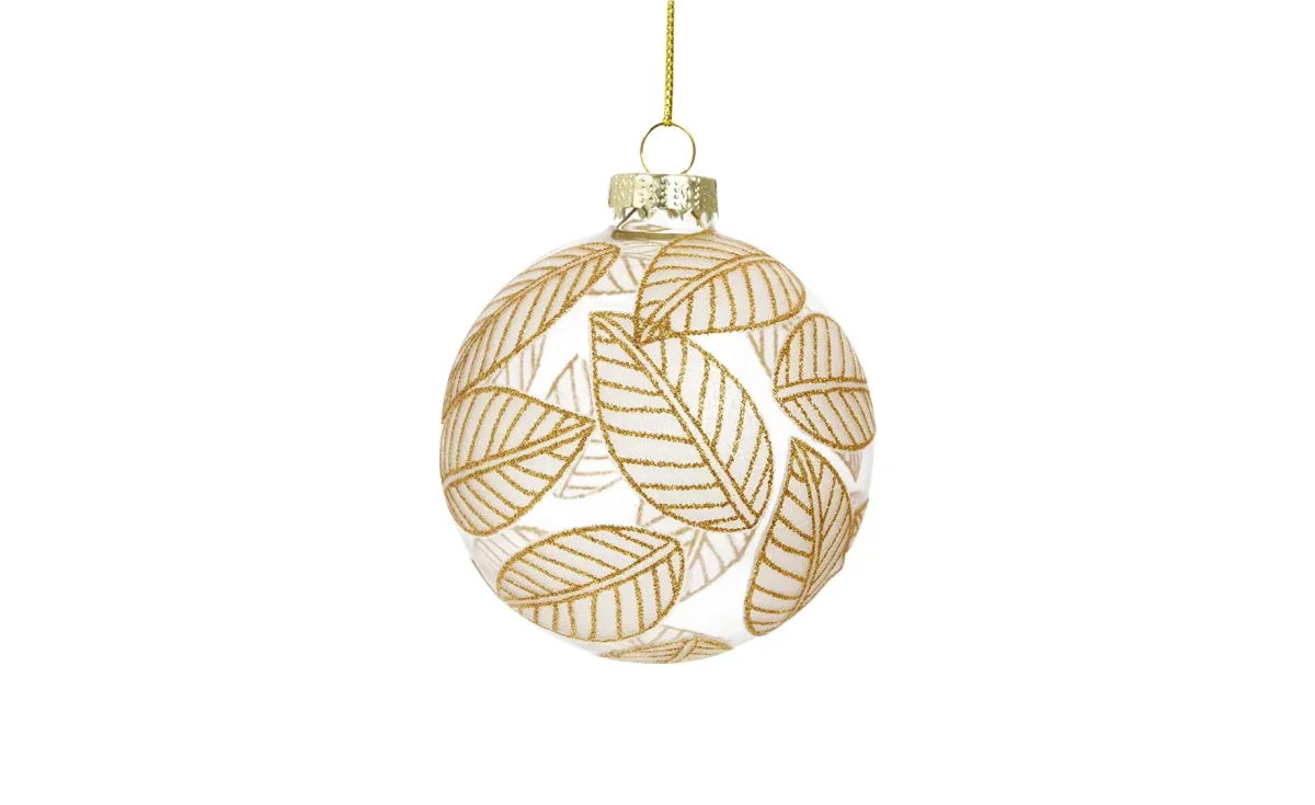 Staklena kugla 8cm gold/transparent