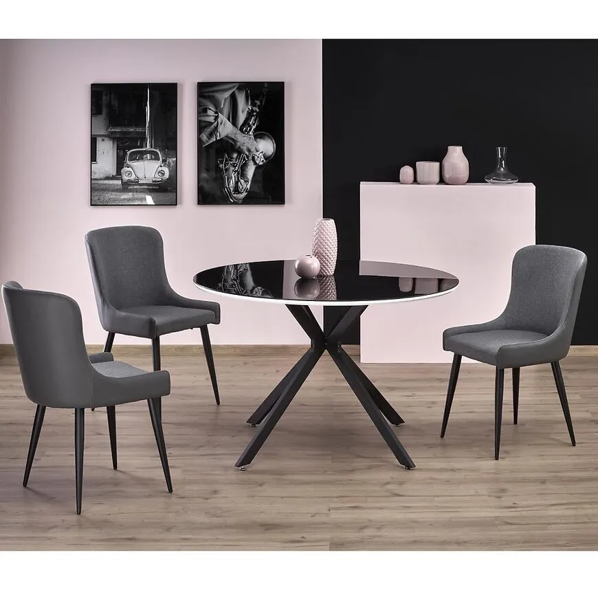 Sto Avelar 120 Staklo/MDF/Celik – Crno/Belo