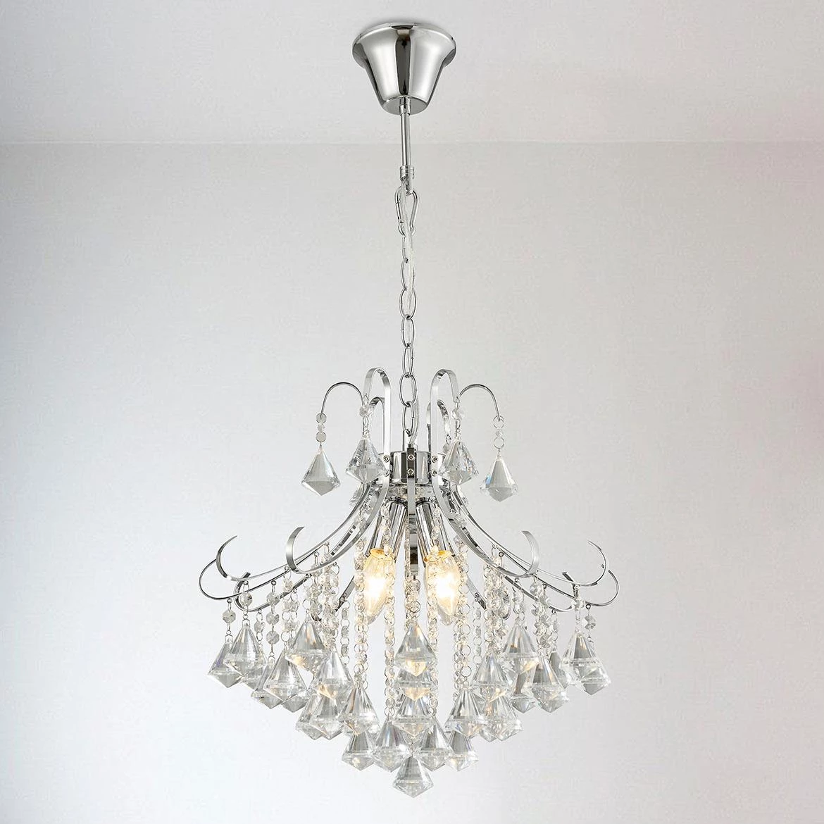 Viseca lampa Evangeline srebrna