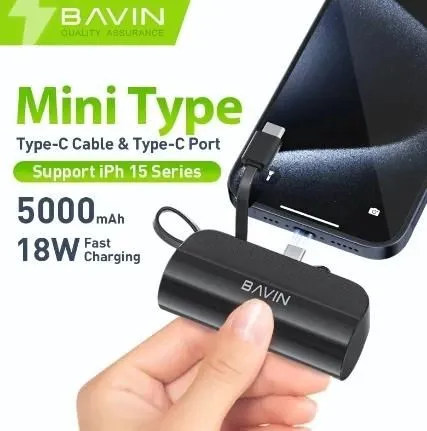 BAVIN Power bank 5000mAh/ crna