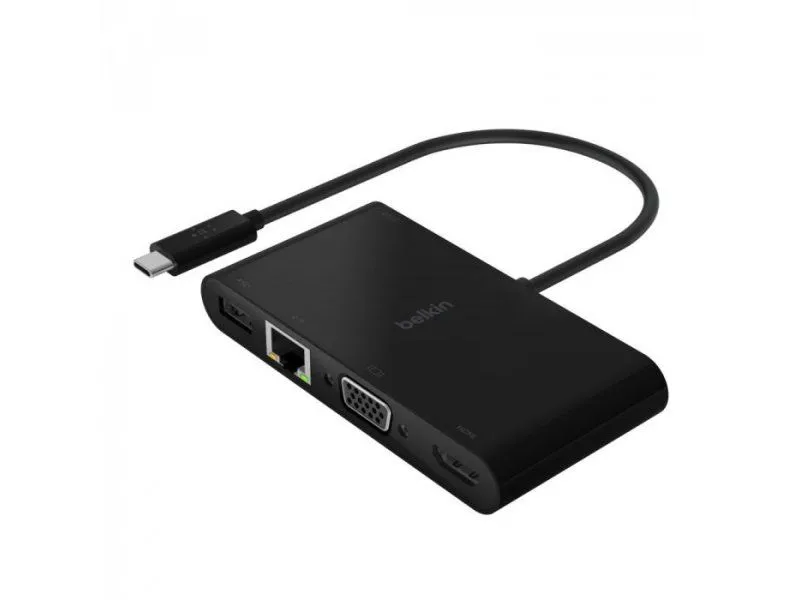 BELKIN Adapter USB-C/ GBE - HDMI - VGA - USB-A/ crna