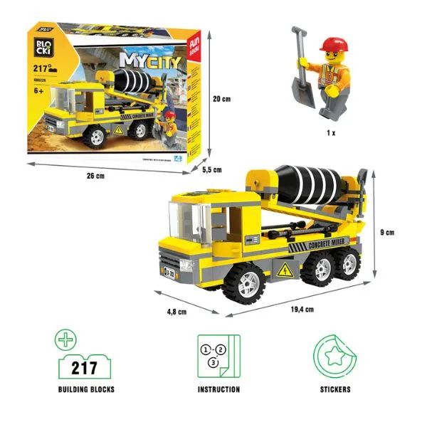 BLOCKI Kocke Kamion mešalica 217 delova