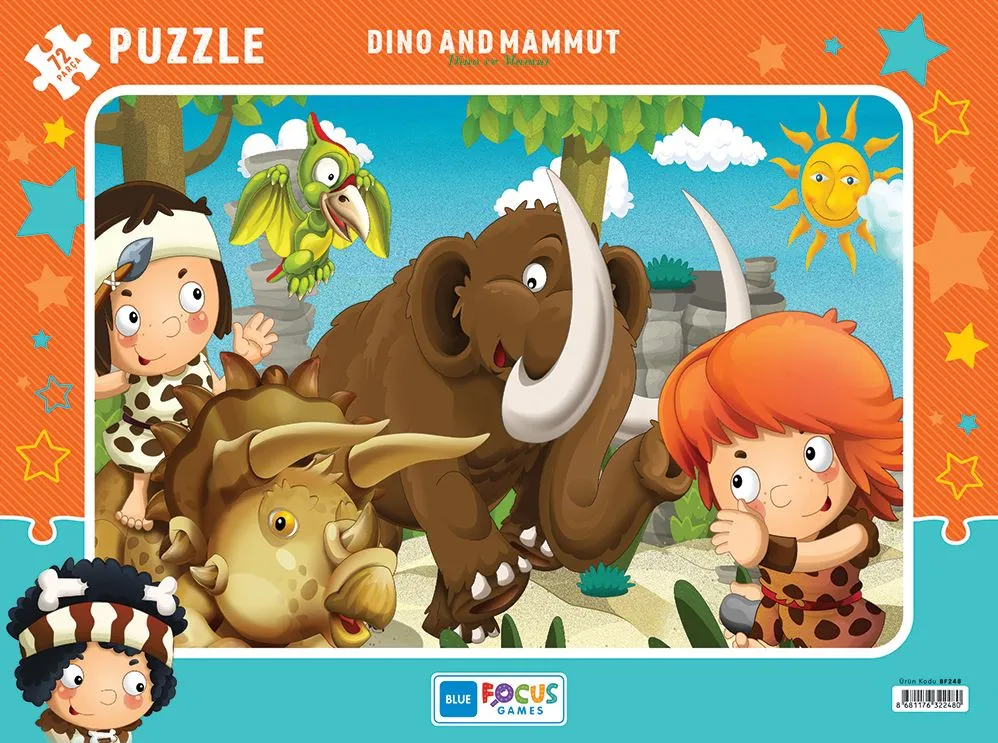 BLUE FOCUS Puzzle Dino I Mamut – 72 delova