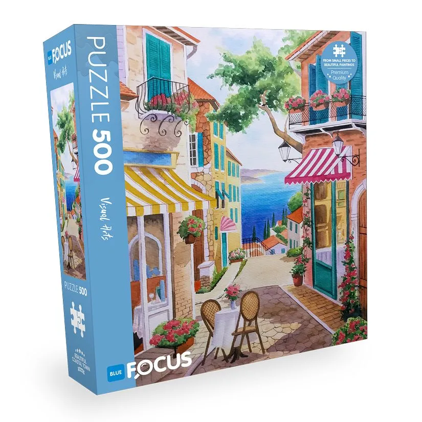 BLUE FOCUS Puzzle Grad na obali mora – 500 delova
