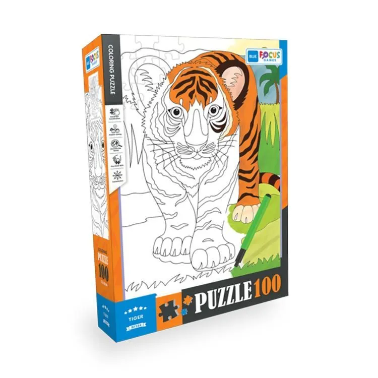 BLUE FOCUS Puzzle za bojenje Tigar - 100 delova bf384