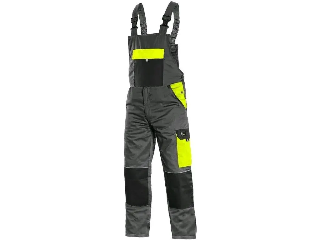 CANIS Radne pantalone na tregere Phoenix Cronos/ siva/žuta