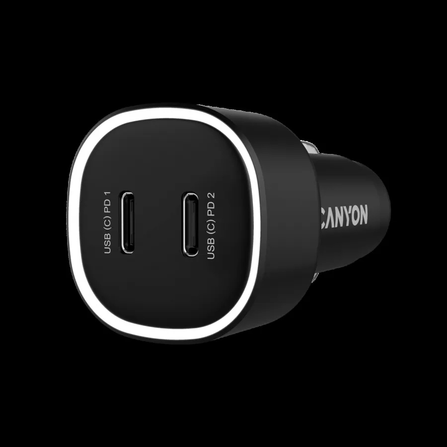 CANYON car charger OnDrive 60 PD 60W 2xUSB-C Black