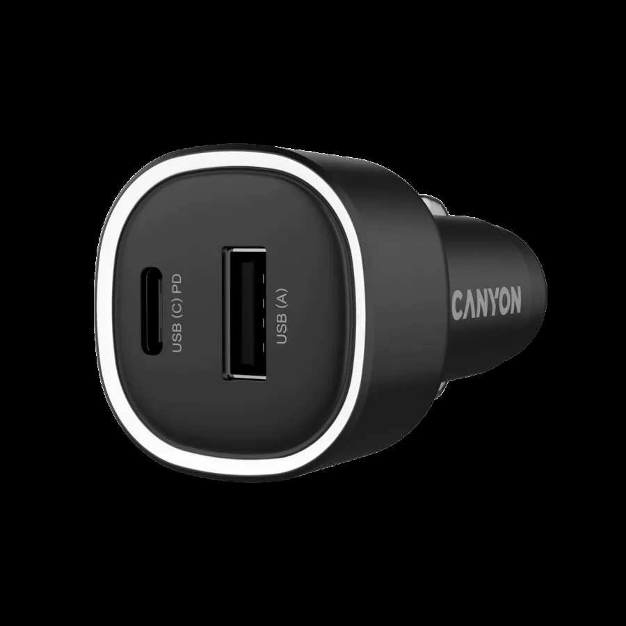 CANYON car charger OnDrive 85 PD 85W USB-A+USB-C Black