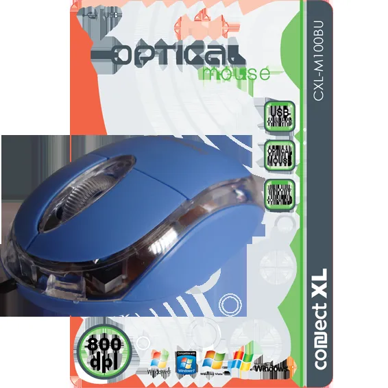 Connect XL Miš optički/  800dpi/ USB/ plava boja - CXL-M100BU