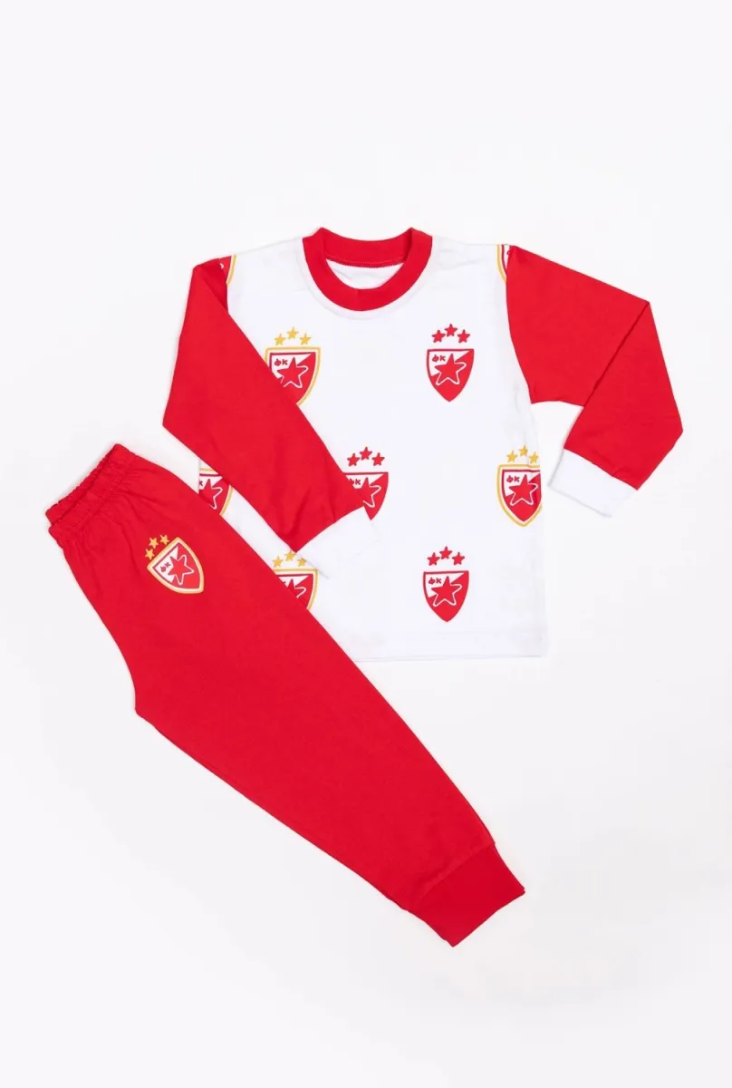 CRVENA ZVEZDA Pidžama sa svetlećim elementima  24/ crvena/bela