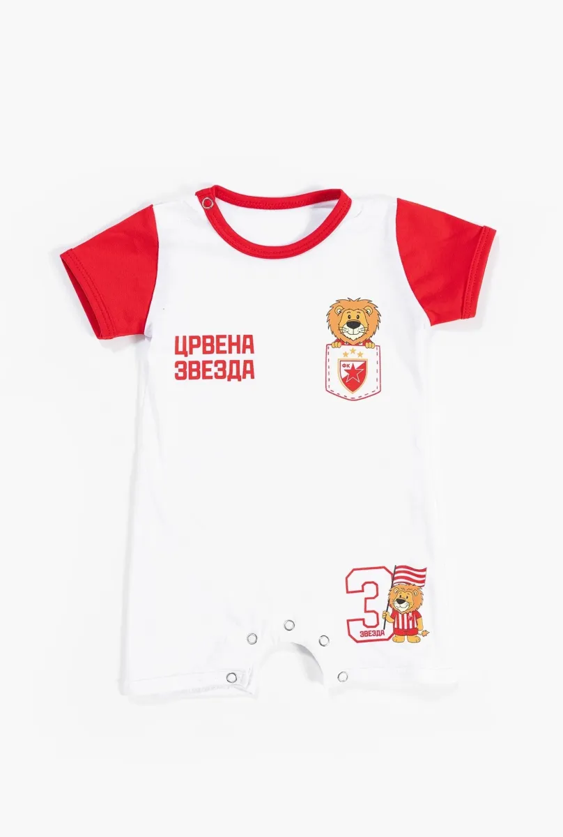 CRVENA ZVEZDA Romper Lav/ bela/crvena