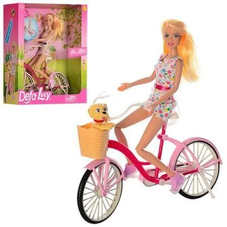 DEFA LUCY Lutka na biciklu s ljubimcem 8276