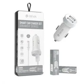 DEVIA Auto punjač IDRAWER Dual USB Lightning 3.1A/ bela