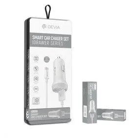 DEVIA Auto punjač IDRAWER Dual USB Type-C 3.1A/ bela