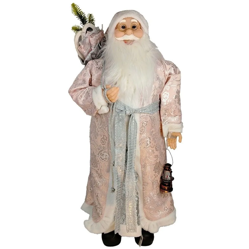 ENA Novogodišnja figura Deda Mraz 90cm/ roze