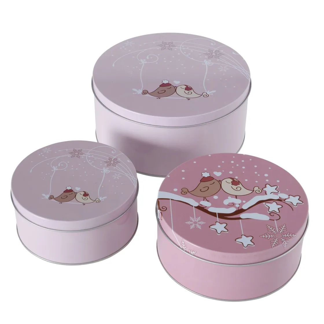 ENA Set dekorativnih metalnih kutija 3/1/ roze