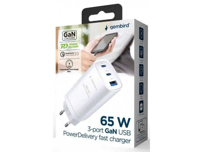 GEMBIRD Brzi punjać 65W TA-UC-PDQC65-01-W