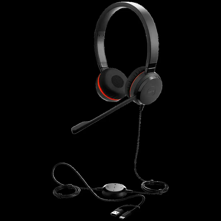 JABRA Evolve 20 SE/ Stereo MS/ USB C/A adapter/ Leather