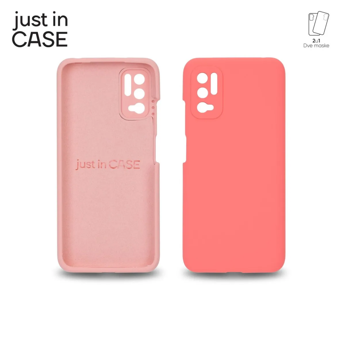 JUST IN CASE Maska 2u1 Extra case MIX PLUS za Redmi Note 10 5G/ roze