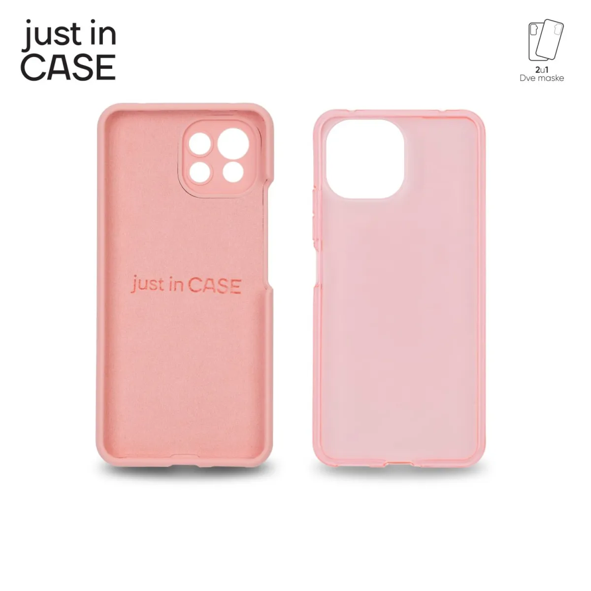 JUST IN CASE Maska 2u1 Extra case MIX za Mi11 Lite 5G/ roze