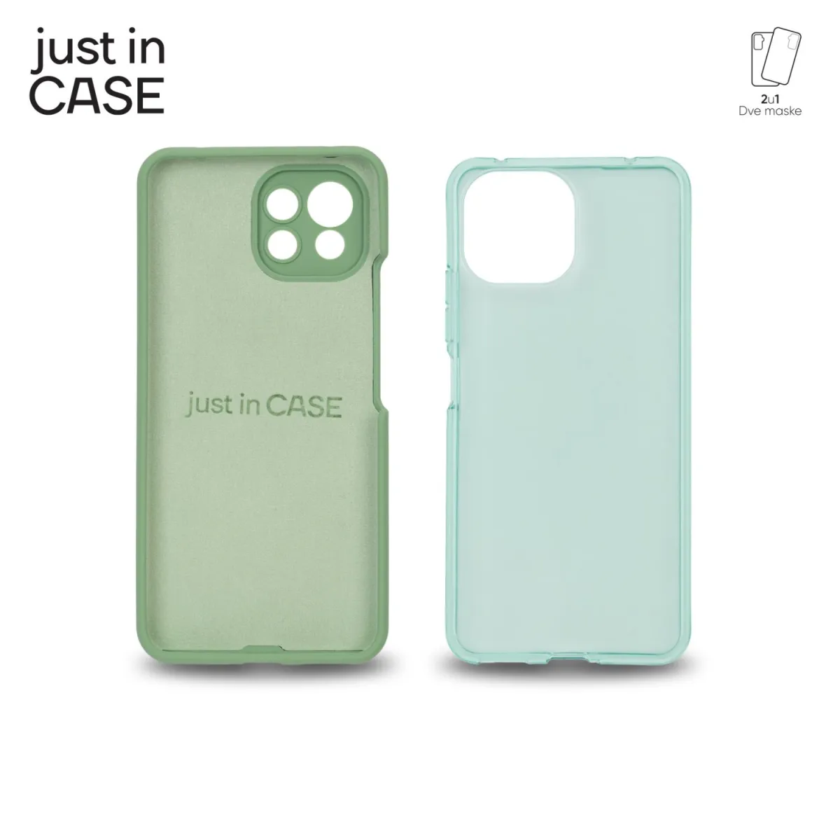 JUST IN CASE Maska 2u1 Extra case MIX za Mi11 Lite 5G/ zelena