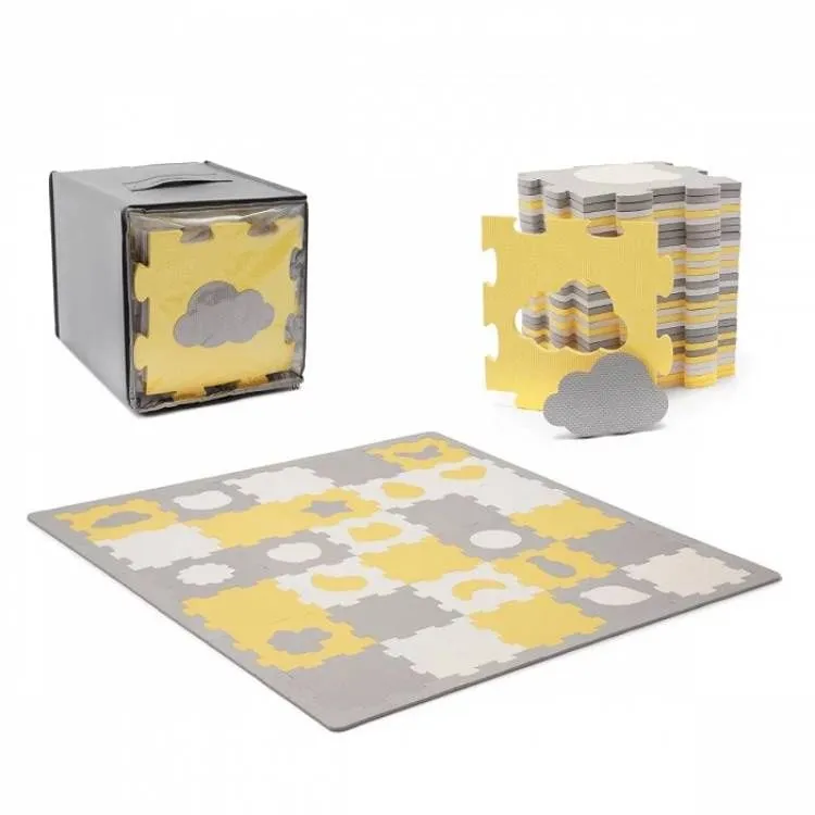 KINDERKRAFT Podne puzzle 3D Luno shapes/ žuta/siva