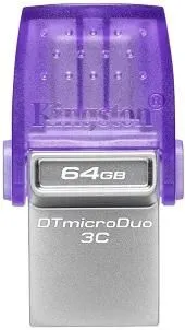 KINGSTON USB flash memorija 2-in-1 64GB/ siva/ljubičasta