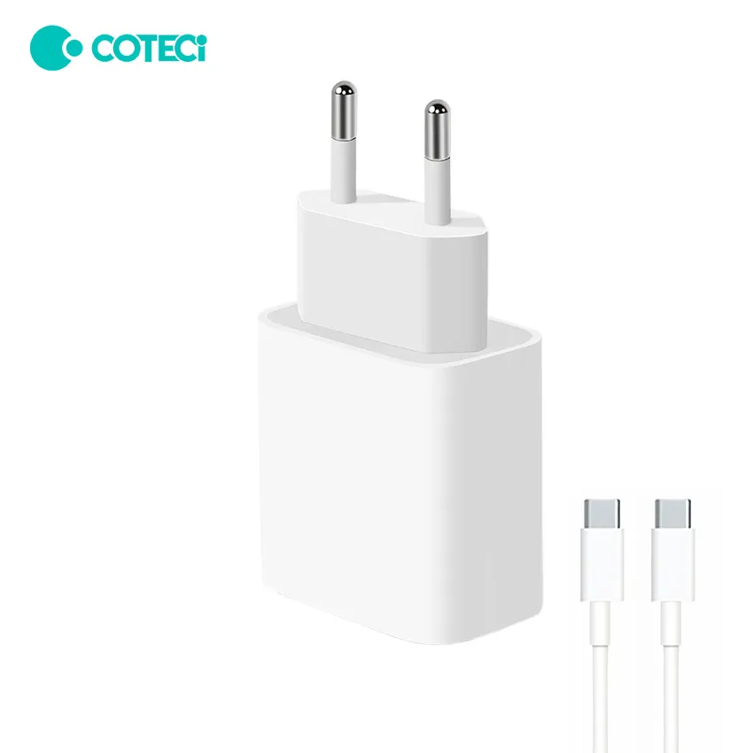 Kućni punjač Coteci 32120 20W sa PD na Type C kablom beli