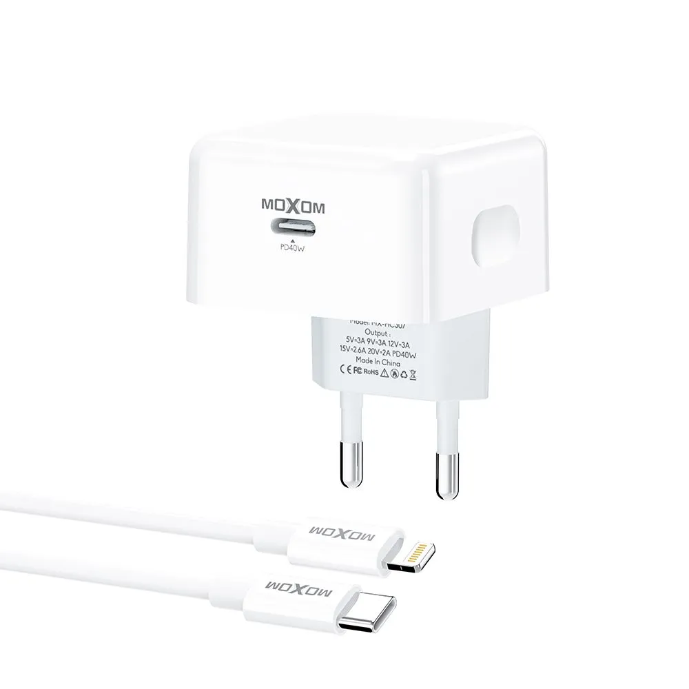 MOXOM Kućni punjač MX-HC307 40W Type C na Lightning/ bela