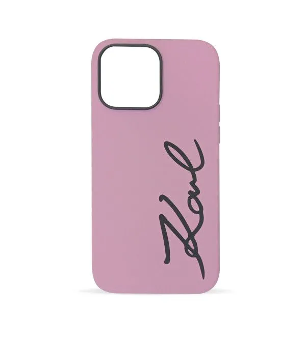 LICENSED KARL LAGERFELD Futrola za iPhone 14 Pro Max SILICONE SIGNATURE/ ljubičasta