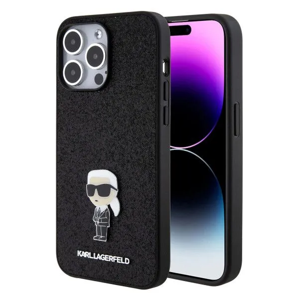 LICENSED KARL LAGERFELD maska za iPhone 15 Pro Max IKONIK/ crna
