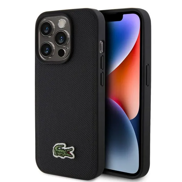 LICENSED LACOSTE LACOSTE MAGSAFE maska za iPhone 15 Pro WOVEN/ crna
