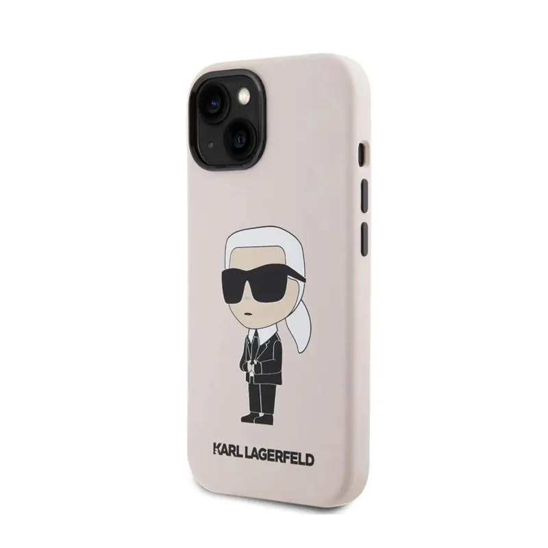 Maska za iPhone 15 Karl Lagerfeld Hc Silicone NFT Ikonik roze