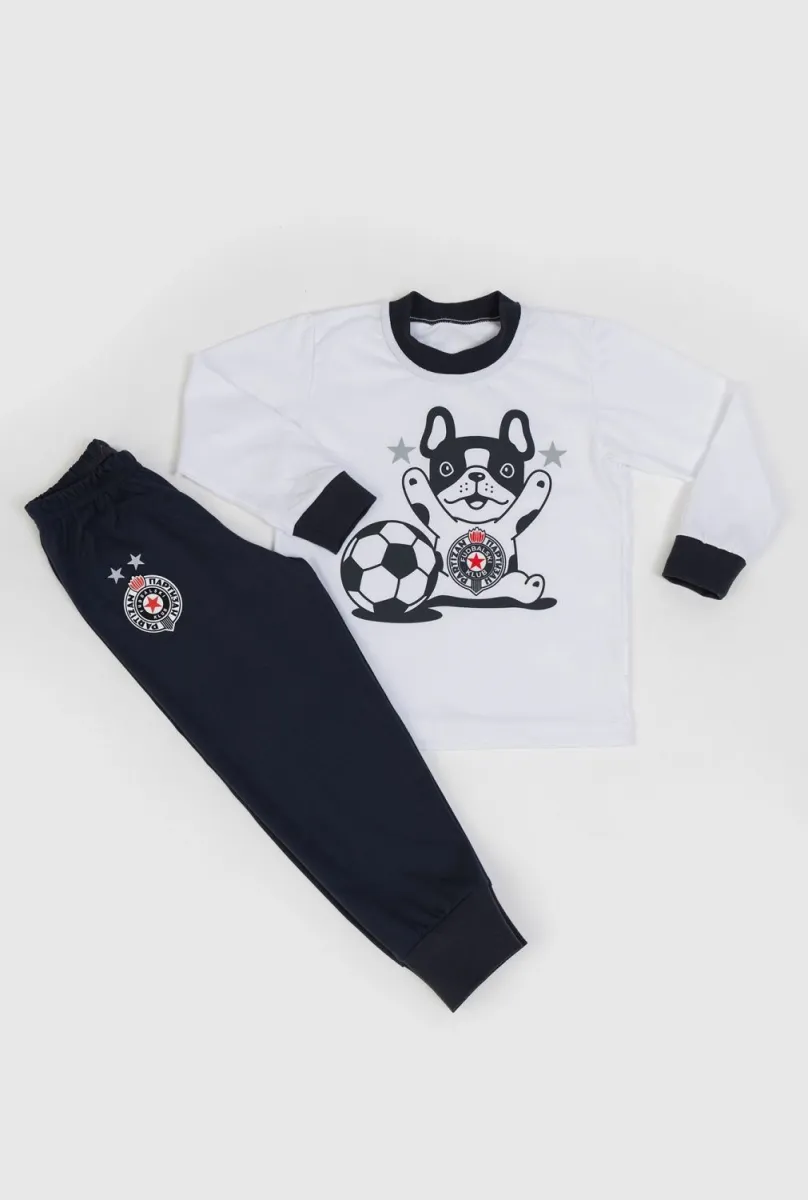 PARTIZAN Pidžama za dečake Buldog/ teget/bela
