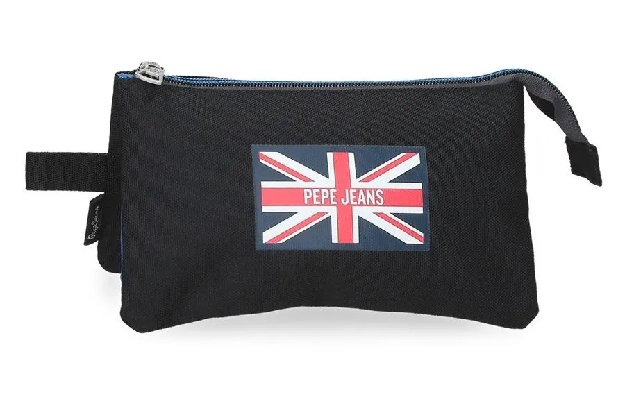 PEPE JEANS HENRY prazna pernica sa 3 pregrade - crna